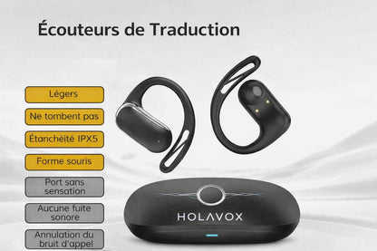 Ecouteurs traducteurs sans fil menu