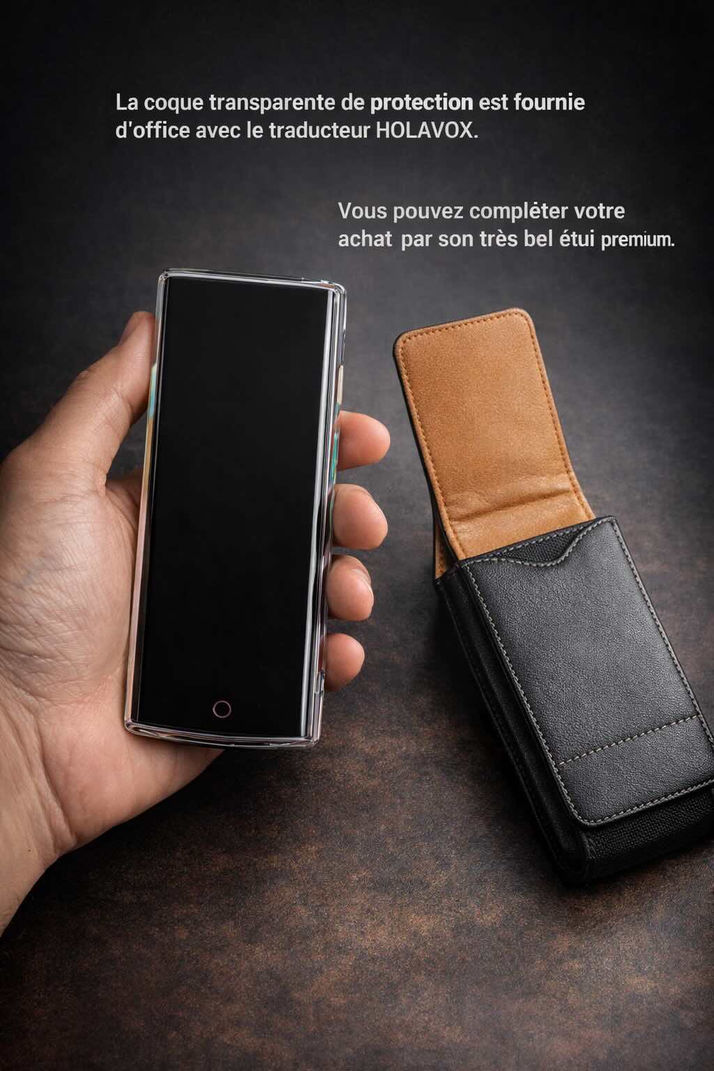 Traducteur vocal Instantané portable - HOLAVOX et son étui