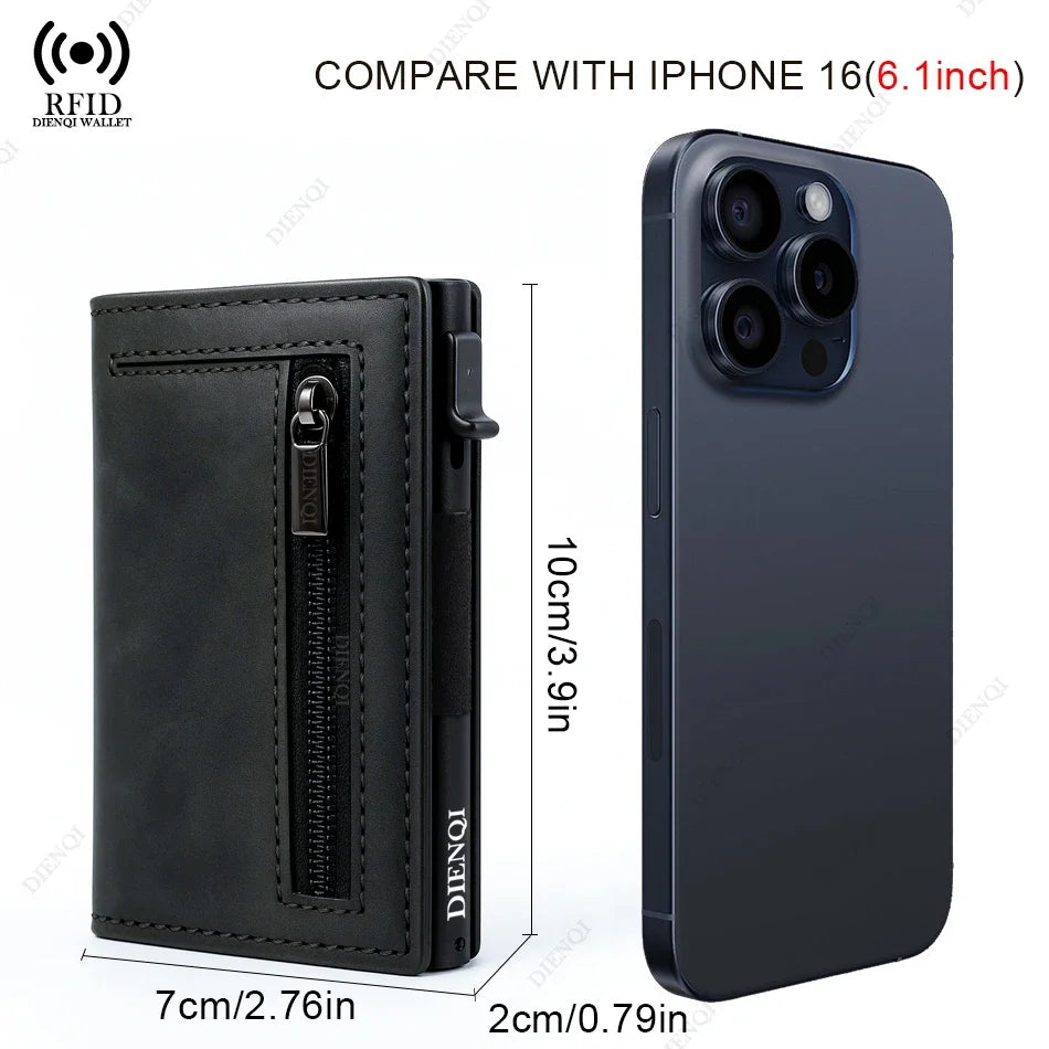 porte cartes hommes portefeuille pliant grande capacité porte-monnaie en cuir PU noir
