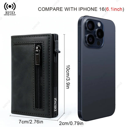 porte cartes hommes portefeuille pliant grande capacité porte-monnaie en cuir PU noir