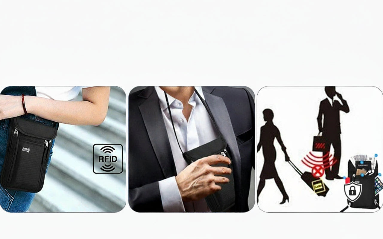 Pochette porte-passeport RFID pochette de voyage de cou