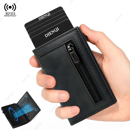 porte cartes hommes portefeuille pliant grande capacité porte-monnaie en cuir PU noir
