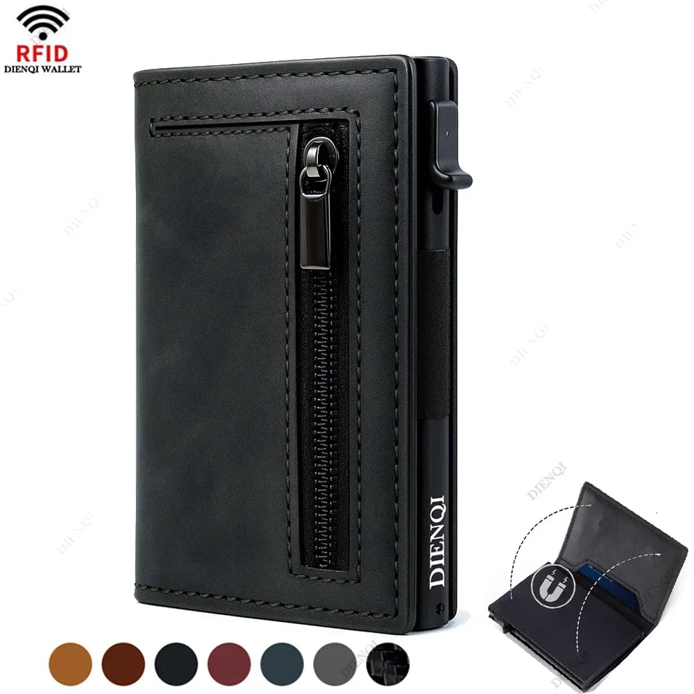 porte cartes hommes portefeuille pliant grande capacité porte-monnaie en cuir PU noir