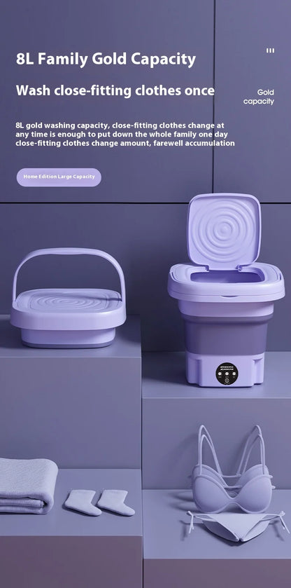 Machine à laver pliable 8L portable